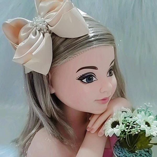 Tiara Belli Marfim Laço Miolo de Perolas