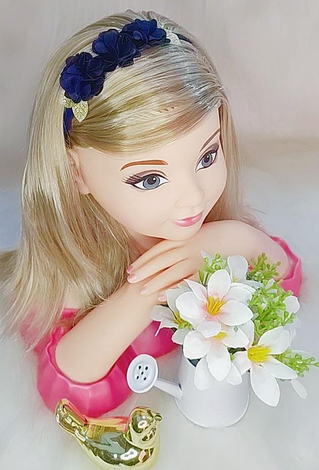 Faixa Belli Flores Azul Petroleo