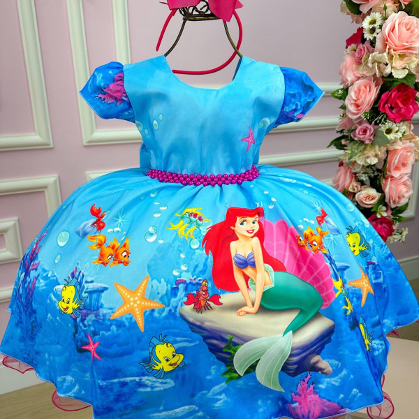 Vestido Infantil Temáticos da Gigi Ariel – Sereia