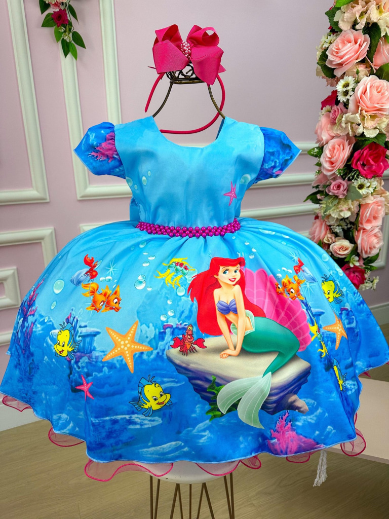 Vestido Infantil Temáticos da Gigi Ariel – Sereia