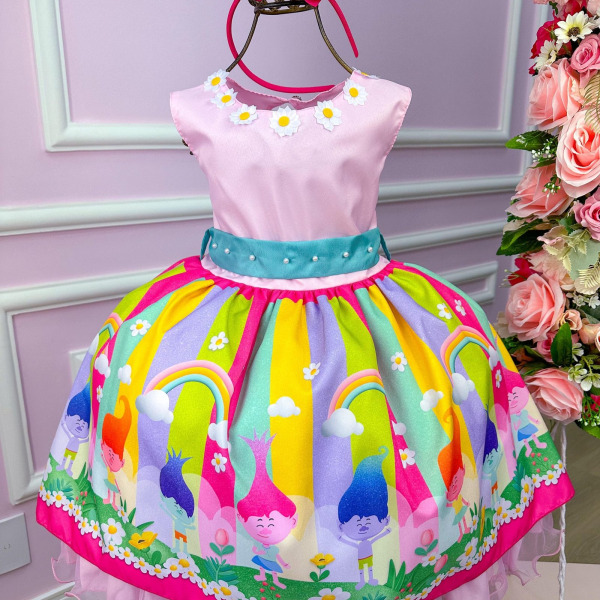 Vestido Tematicos Luxo Trolls