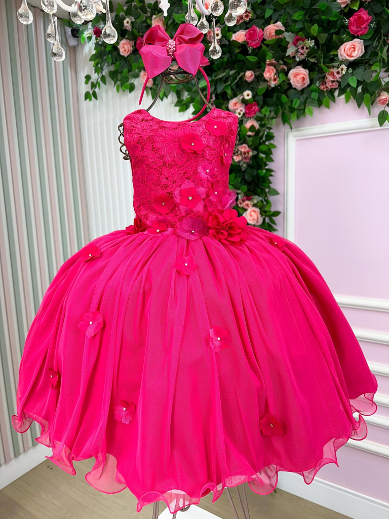 Vestido Juvenil Vila Lele Regata Flores Pink