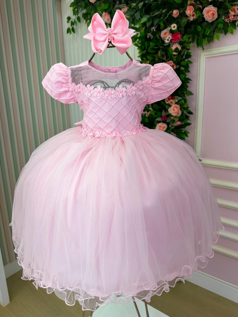 Vestido Menina Bonita Luna Rosa Bebe Modelo 2
