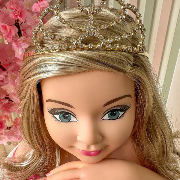 Coroa Belli Strass Dourada Ayla/Aila