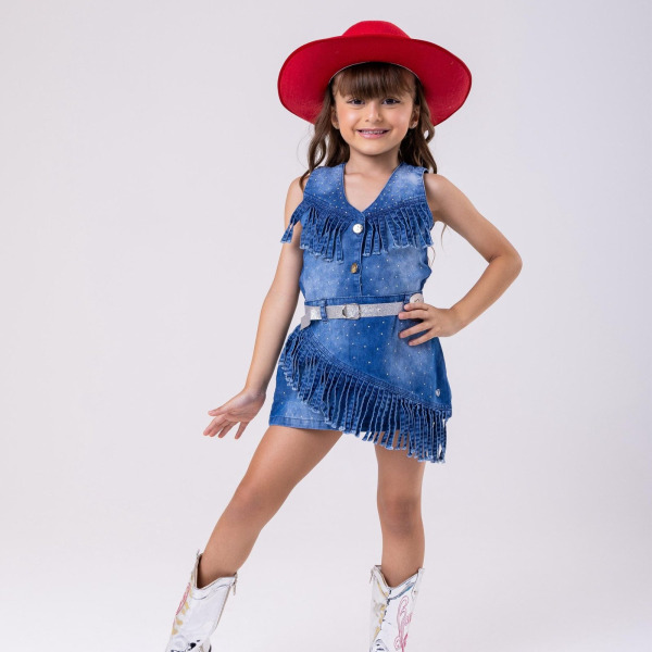 Conjunto Blogueirinha Boiadeira Maraisa Jeans