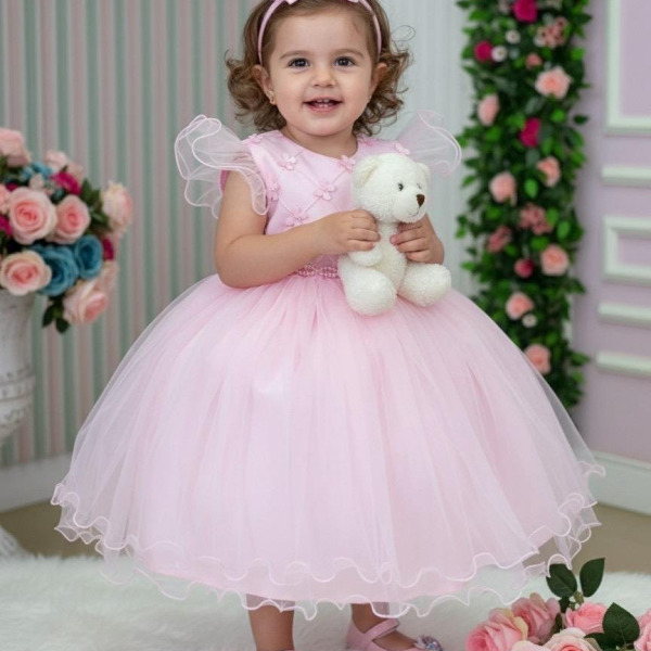 Vestido Menina Bonita Pietra Rosa Bebe