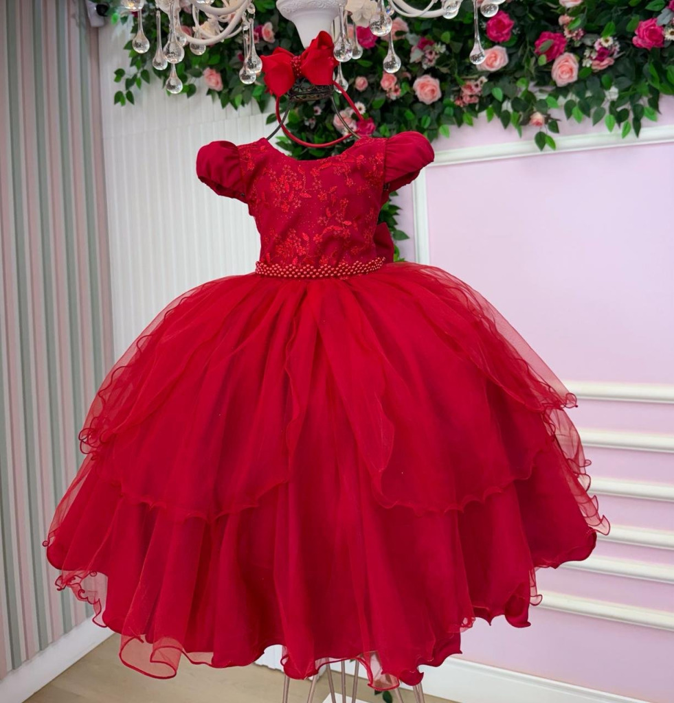 Vestido Bella Child Polly Vermelho