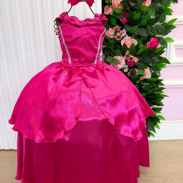 Fantasia Longa Princesa Belli Aurora A Bela Adormecida Pink