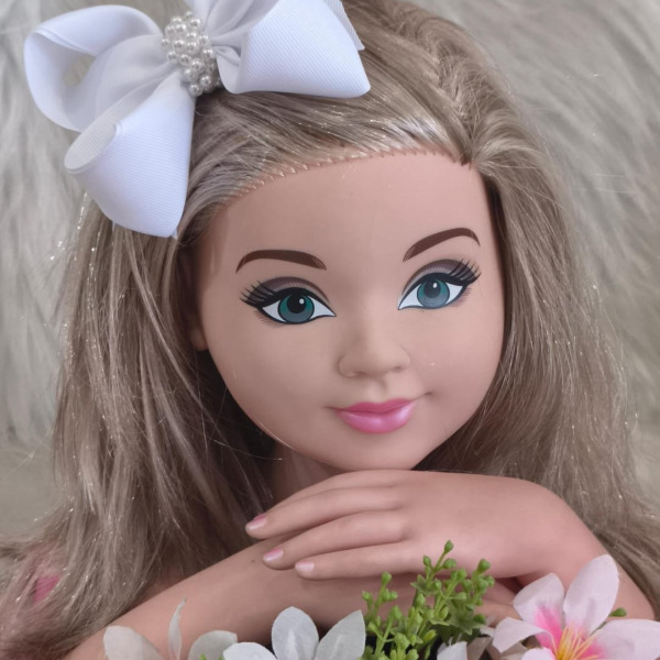 Laço Belli Bico de Pato Branco Miolo de Perolas