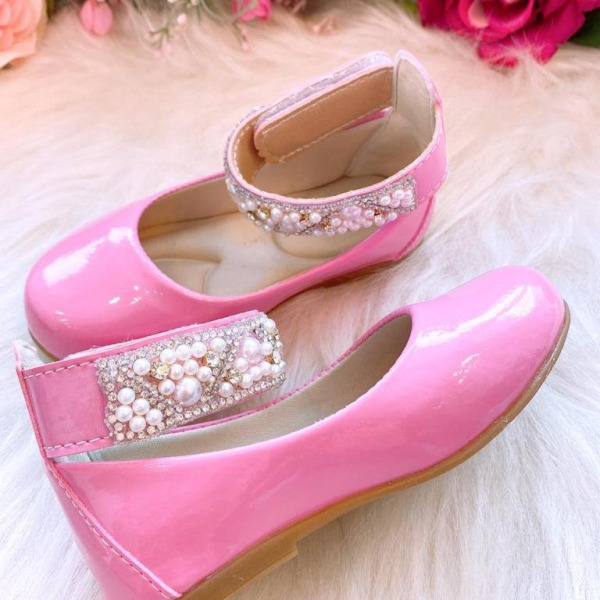 Sapatilha Flor di Mila Rosa Chiclete “Perolas” Luxo