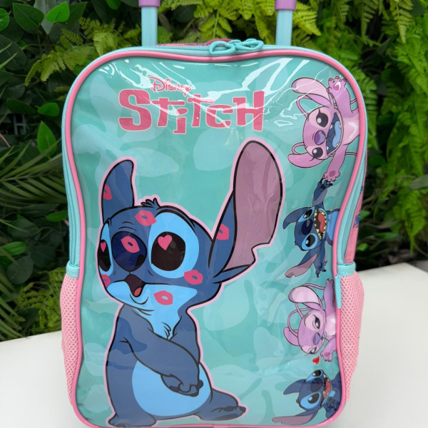 Mochila Rodinha Stitch e Angel