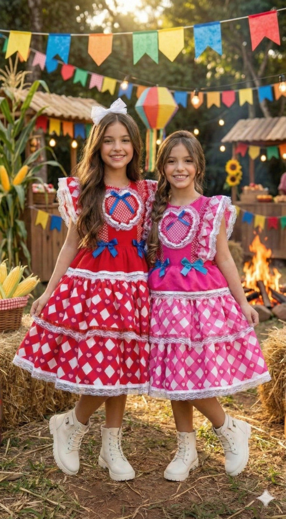 Vestido Bella Child Junino Quermesse do Coração