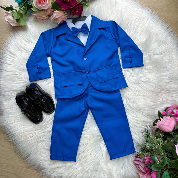 Conjunto Social Miss Cherry Jorge Terno Azul Royal