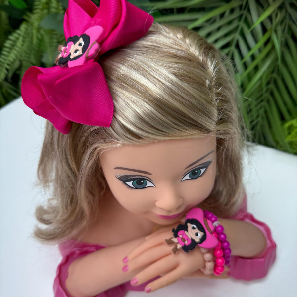 Laço Belli Tematico Ana Castela + Pulseira Pink