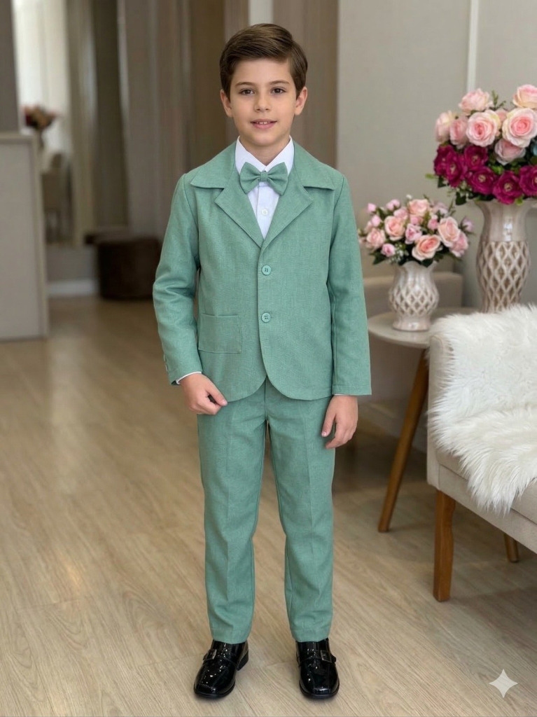 Conjunto Social Miss Cherry Terno Pedro Verde